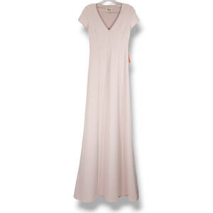 Show Me Your MuMu Pale Blush V‑Neck Maxi Dress